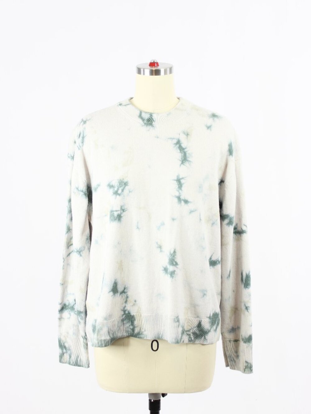 LULULEMON Green Multi Tie Dye Cotton Cashmere Knit Crew Neck Sweater, Size 6